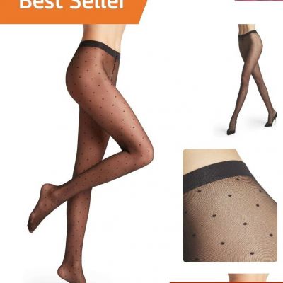 Women's Dot Tights, Ultra Sheer 15 Denier, Dot Pattern, Trendy Stockings, 1 Pair